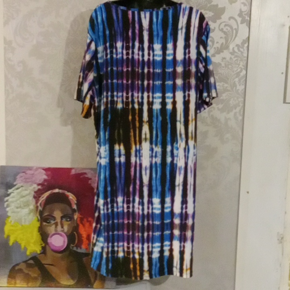 Bobbie Brooks Multicolor Tie-Dye Midi Dress - Picture 3 of 4